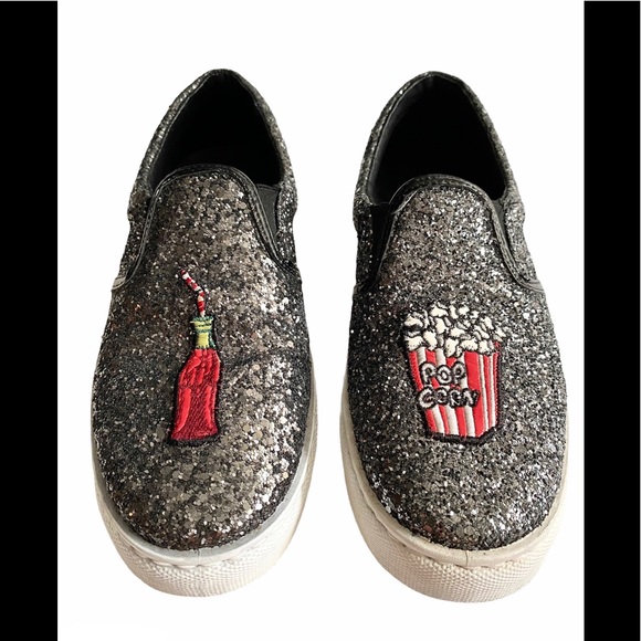 CHIARA FERRAGNI Glitter Leather Slip On Sneakers - Picture 2 of 9